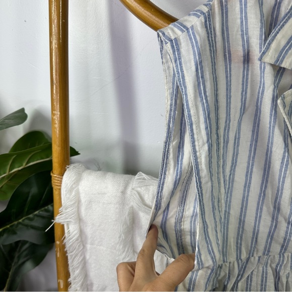 Neuflora Blue Striped Blouse sz M - Picture 6 of 7